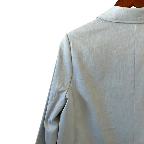 Banana Republic NEW Linen Blend Double Breasted Blazer In Powder Blue Size 10 - Picture 11 of 16